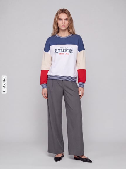 s.Oliver RED LABEL Relaxed Fit Sweatshirt aus Baumwoll-Mix - s.Oliver x Heidi Klum Blau 1