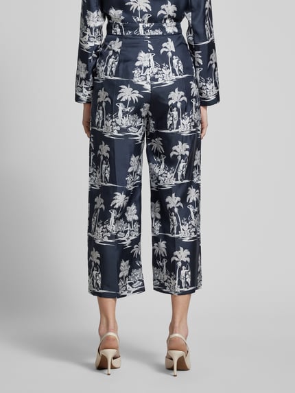 Max Mara Studio Straight leg stoffen broek met persplooien, model 'PAGLIE' Marineblauw - 5