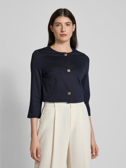 s.Oliver BLACK LABEL Boxy Fit Kurzblazer aus Vikose-Mix Marine 4