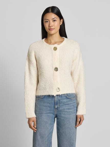 b.young Regular fit gebreid jack met wol model 'Omanta' Offwhite - 4