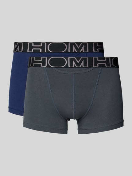HOM Boxershorts mit elastischem Label-Bund im 2er-Pack Dunkelblau 1
