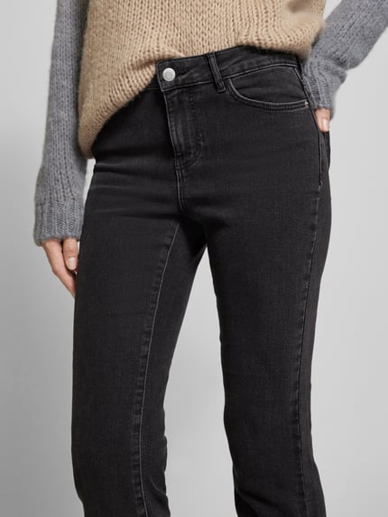 VERO MODA Bootcut High-Waist-Jeans mit offenem Saum Modell 'SHEILA' Black 3