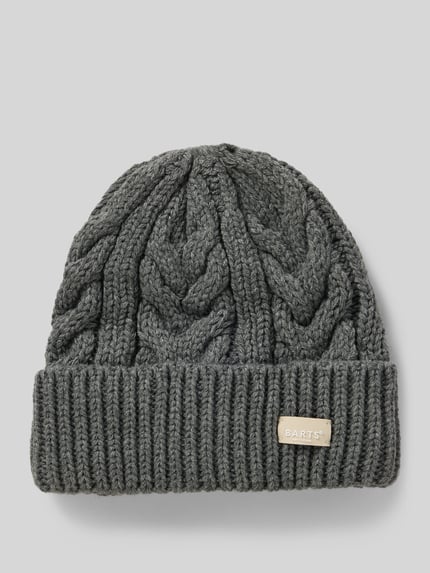Barts Beanie met brede omslag, model 'Zirani' Donkergrijs - 1