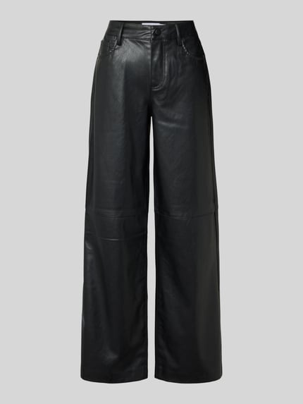 VILA Wide Fit Stoffhose in Leder-Optik Modell 'Annie' Black 2
