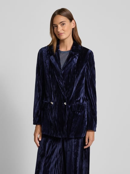 Christian Berg Cocktail Relaxed fit blazer van fluweel met reverskraag Donkerblauw gemêleerd - 4