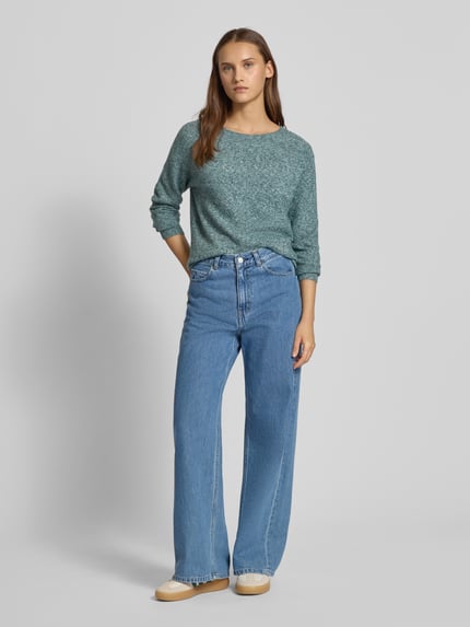ONLY Sweter z dzianiny o kroju regular fit z raglanowymi rękawami model ‘RICA’ Oceniczny melanż 1