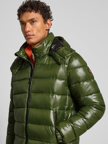 Save The Duck Gewatteerd jack met tweewegritssluiting model 'FLORIAN' Olijfgroen - 3
