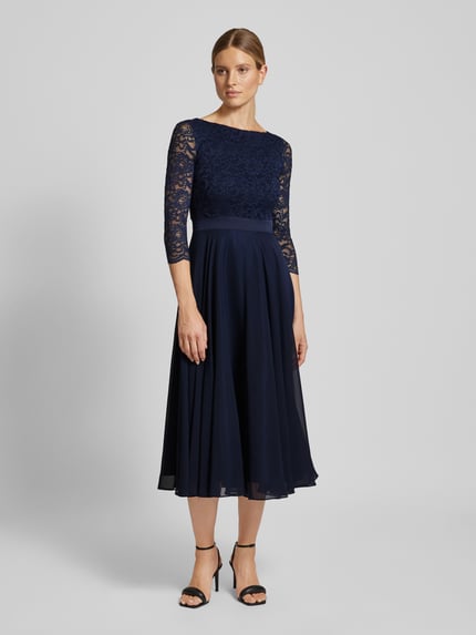 SWING Cocktailjurk van gehaakt kant Marineblauw - 4
