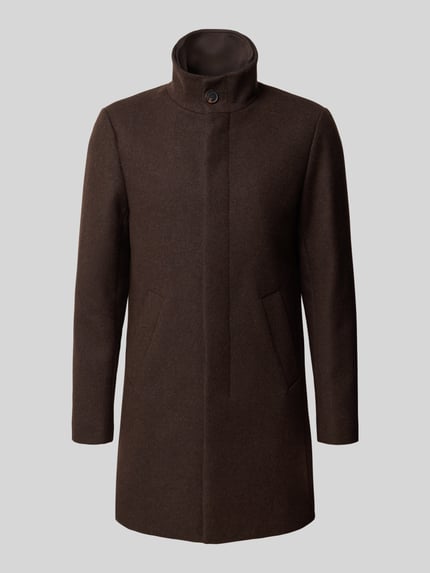 Matinique Regular fit lange jas van katoenmix met viscose Donkerbruin - 2