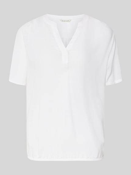 Tom Tailor Bluzka o kroju regular fit z czystej wiskozy Biały 2