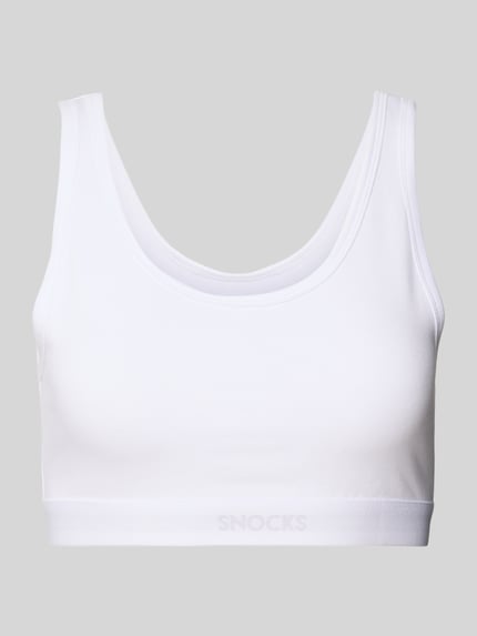 SNOCKS Bustier z elastycznym pasem i detalem z logo Biały 1