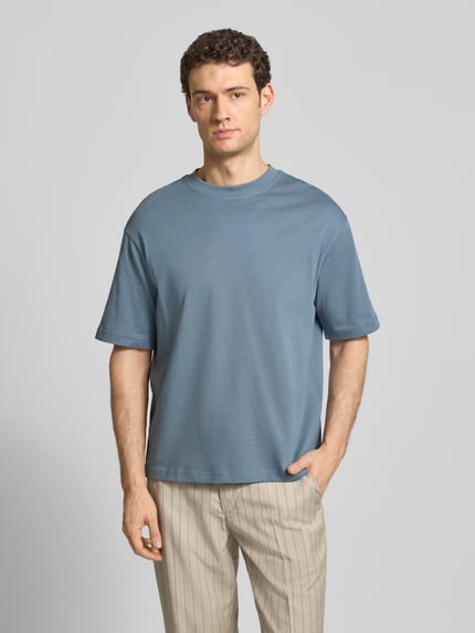 Selected T-shirt o kroju relaxed fit z czystej bawełny Model 'RELEXASPEN' Szaroniebieski 4