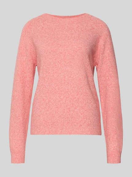 Produktfoto, Regular Fit Strickpullover mit Crew Neck Modell 'DOFFY' von Vero Moda, effen, gebreid, roze, geribde zoom, lange mouwen