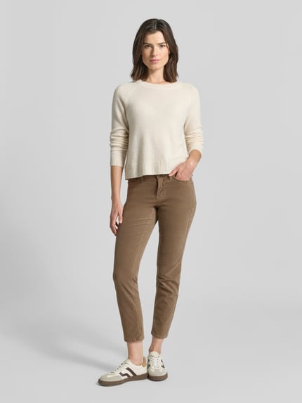 CAMBIO Cordhose in verkürzter Passform Modell 'PIPER CROPPED' Taupe 1