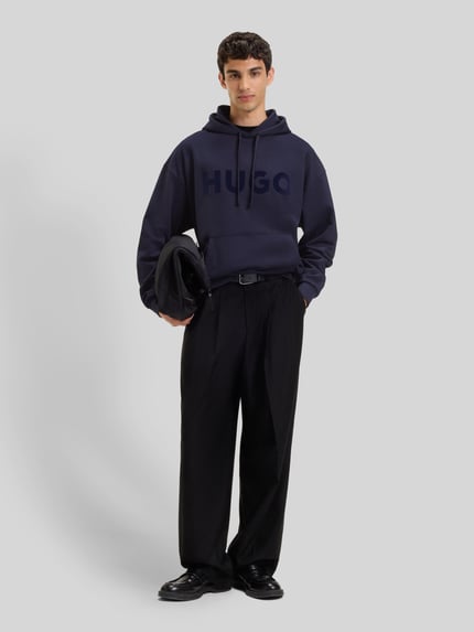 HUGO Bluza o kroju oversized z czystej bawełny z kapturem model ‘DITCHLE’ Królewski niebieski 1