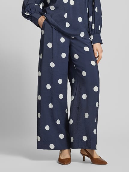 Christian Berg Woman Stoffen broek van viscosemix met elastische band Donkerblauw - 4