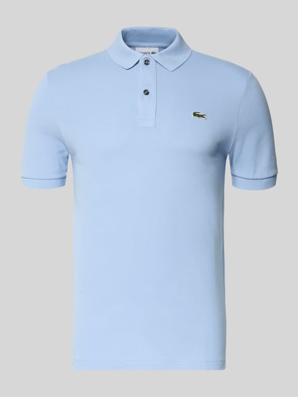 Productfoto, Slim Fit Poloshirt aus reiner Baumwolle van Lacoste in effen lichtblauw, piqué katoen, korte mouwen, logostiksel, polokraag
