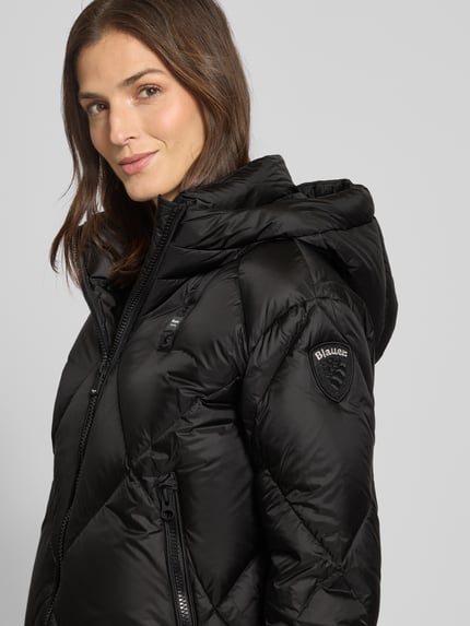 Blauer USA Daunenjacke mit Kapuze Modell 'LAMARTINE' Black 3