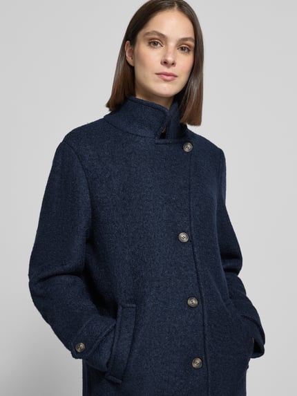 ICHI Jacke aus Lanawolle mit Stehkragen Modell 'STIPA' Marine 3