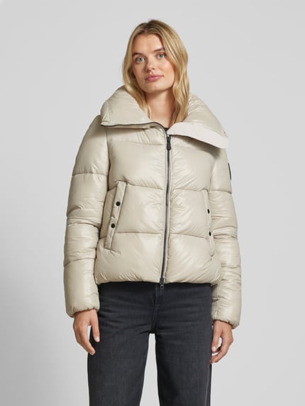 Save The Duck Gewatteerd jack met opstaande kraag, model 'ISLA' Beige - 4