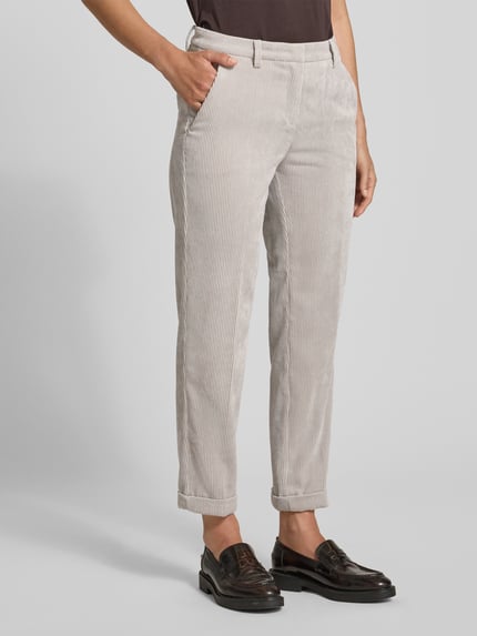 CAMBIO Corduroy broek met persplooien, model 'KRYSTAL' Steengrijs - 4