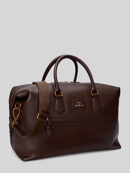 Polo Ralph Lauren Weekender aus Rindsleder mit Schulterriemen Dunkelbraun 3