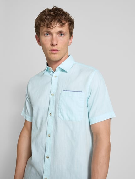 Tom Tailor Regular Fit Freizeithemd aus reiner Baumwolle Helltuerkis 3