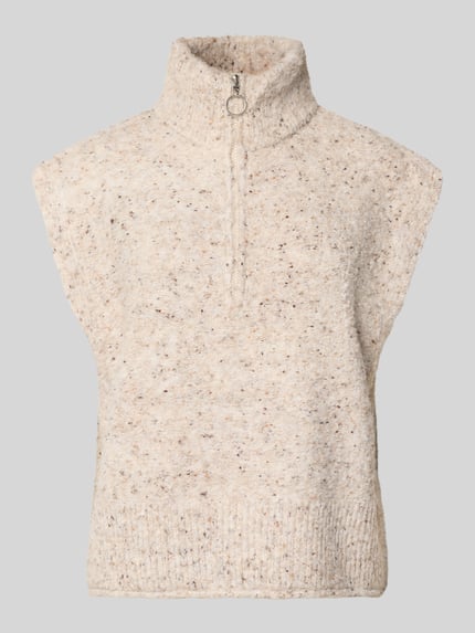 FREE/QUENT Gebreide pullover met opstaande kraag, model 'Grsnemes' Beige - 2