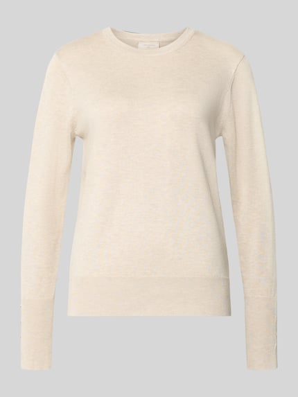 Produktfoto, Strickpullover aus Viskose-Mix Modell 'KATIE' von FREE/QUENT in Beige, gerader Schnitt, elastische Abschlüsse, glatte Struktur