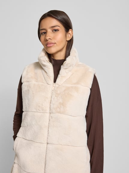 Save The Duck Dwustronna kamizelka z obszyciem ze sztucznego futra model „NIVES” Beżowy 3