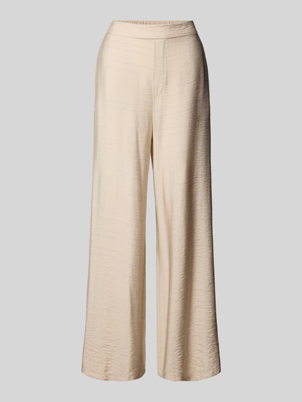 My Essential Wardrobe Straight leg stoffen broek in kreuklook, model 'Kelly' Zand - 2