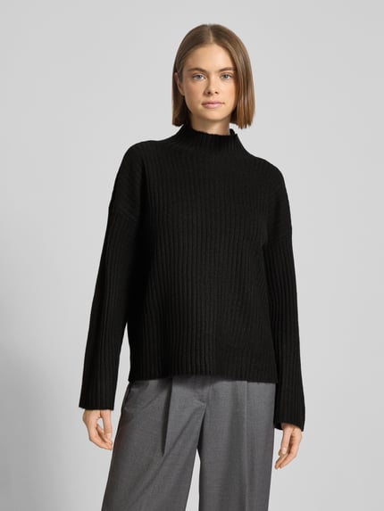 PIECES Loose Fit Strickpullover mit Mock Neck Modell 'TULLE' Black 4