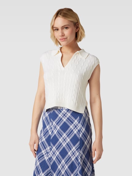 Polo Ralph Lauren Pullunder aus Baumwoll-Mix mit Kaschmir-Anteil Ecru 4