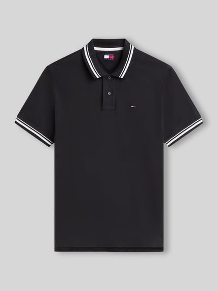 Tommy Jeans Regular Fit Poloshirt aus reiner Baumwolle Black 2