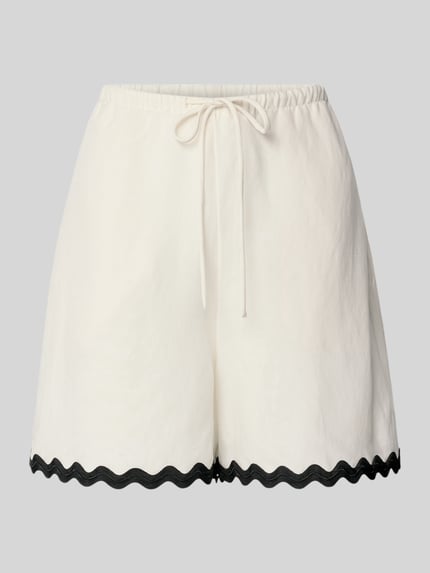 HUGO Regular Fit Shorts aus Lyocell-Leinen-Mix Modell 'HASLALA-1' Offwhite 2
