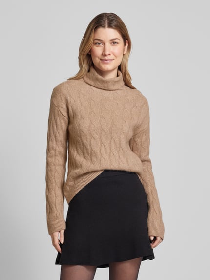 monari Strickpullover aus Woll-Viskose-Mix Beige 4