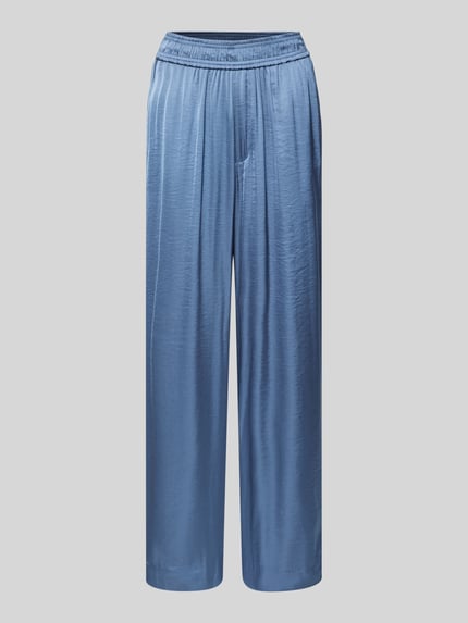 mbyM Wide leg stoffen broek met elastische band, model 'Asaka' Rookblauw - 2
