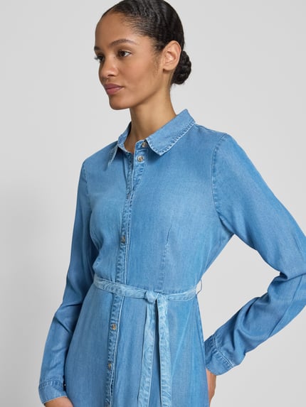 mbyM Jeanskleid mit Bindegürtel Modell 'Sicca' Jeansblau 3