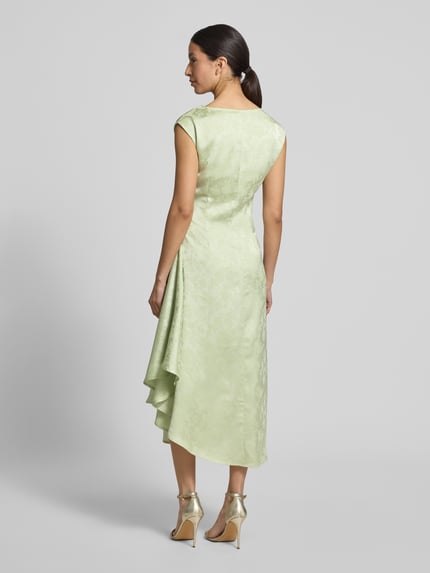 VERO MODA Losvallende midi-jurk met plooien aan de zijkant model 'WINNIE' Groen - 5