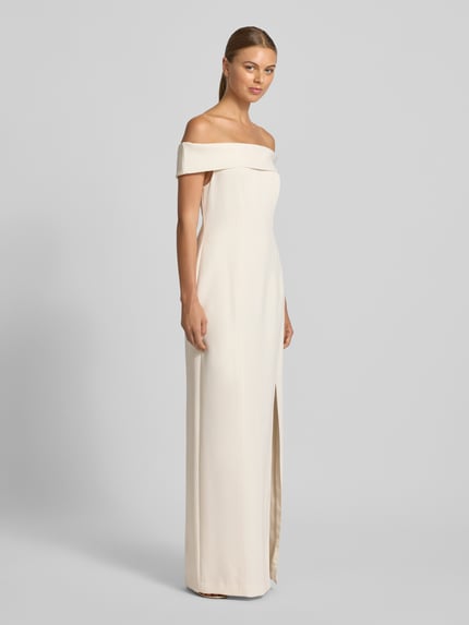 Lauren Ralph Lauren Abendkleid mit Carmen-Ausschnitt Ecru 1