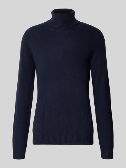 Christian Berg Men Regular Fit Strickpullover aus reinem Kaschmir mit Rollkragen Marine 2