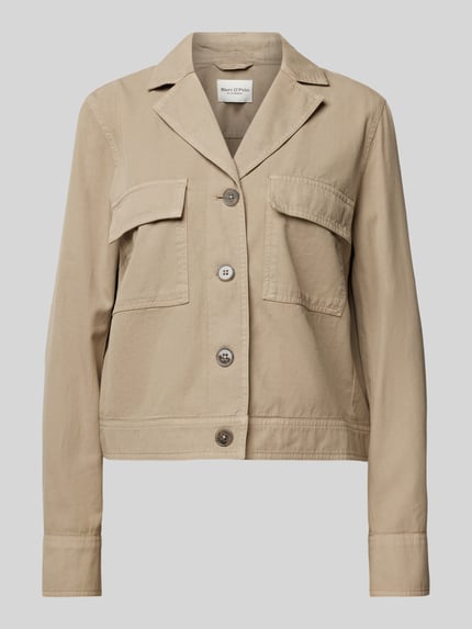 Marc O'Polo Regular Fit Caban-Jacke aus Baumwoll-Leinen-Mix Beige 2