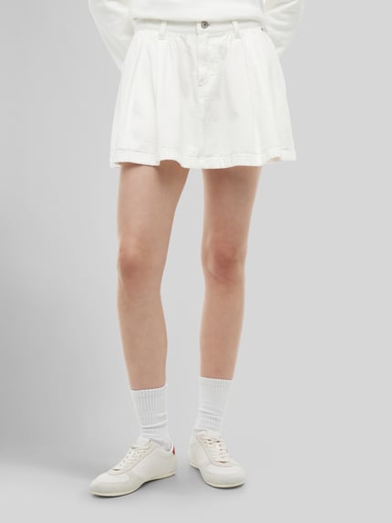 Tommy Jeans Ausgestellter Mini-Rock aus reiner Baumwolle Offwhite 4