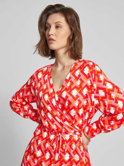 Smith and Soul Jurk van viscose met all-over motief Koraal - 3