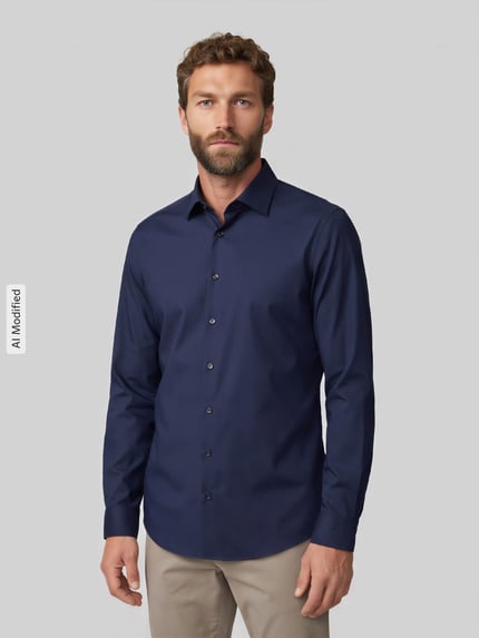 Jake*s Slim Fit Businesshemd mit Kentkragen Ocean 4