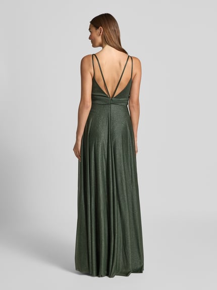 Jake*s Cocktail Abendkleid mit V-Ausschnitt und Taillenband Apfel Melange 5