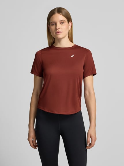 ASICS męski t-shirt o kroju regular fit z nadrukiem z logo Rdzawoczerwony 4