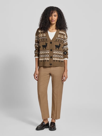Weekend Max Mara Regular fit stoffen broek van scheerwolmix, model 'HATELEY' Hazelnoot - 1