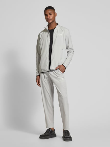 EA7 Emporio Armani Stoffhose mit elastischem Bund Hellgrau 1
