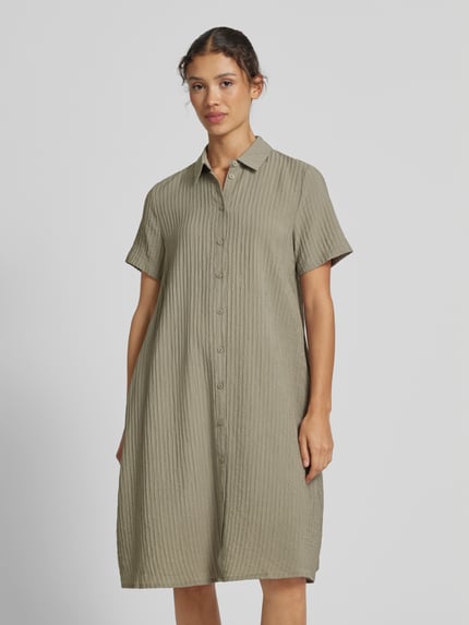 Jake*s Casual Knielanges Hemdblusenkleid mit Strukturmuster Lind 4